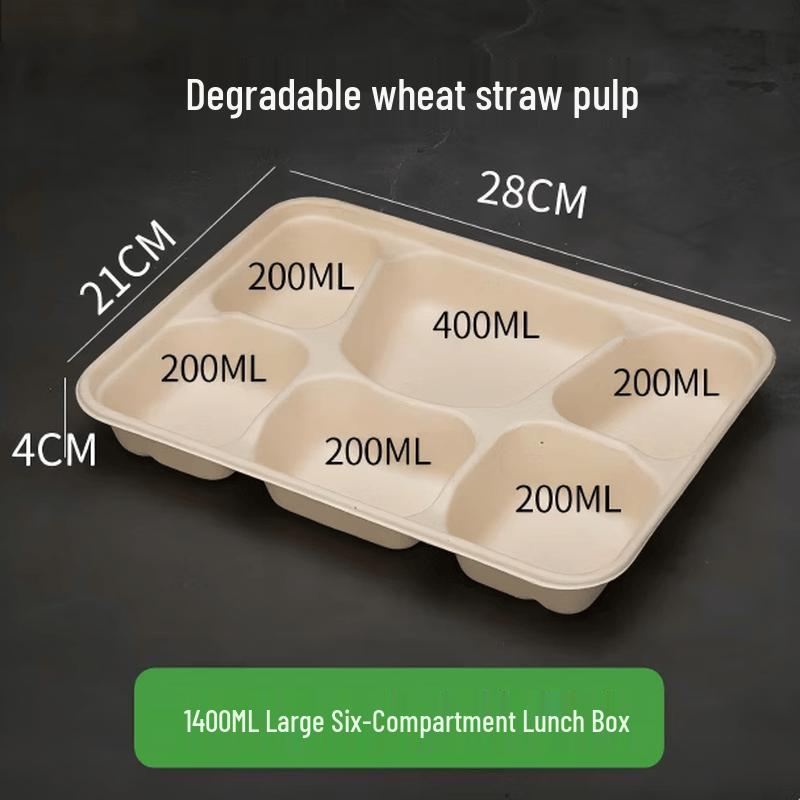 MuBaisen Disposable Wheat Straw Meal Containers