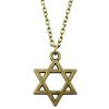 Collana Ciondolo Nodo Celtico Triquetra Stella di Davide Pendente Gioielli Vintage Boho Catena 43cm