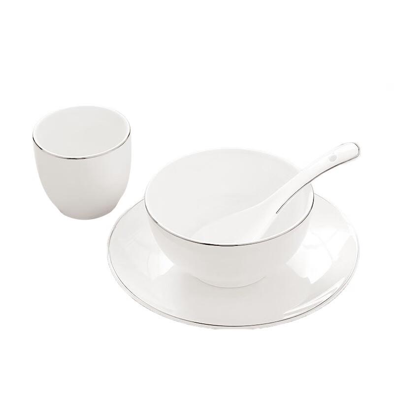 Xidien Chinese Ceramic Gold-Rimmed Dinnerware Set Large