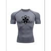 Men'S Cherry Blossom Print Compression T-Shirt, Quick Dry Short Sleeve Gym Workout Tee, Japanese Style Athletic Fitness Training Top