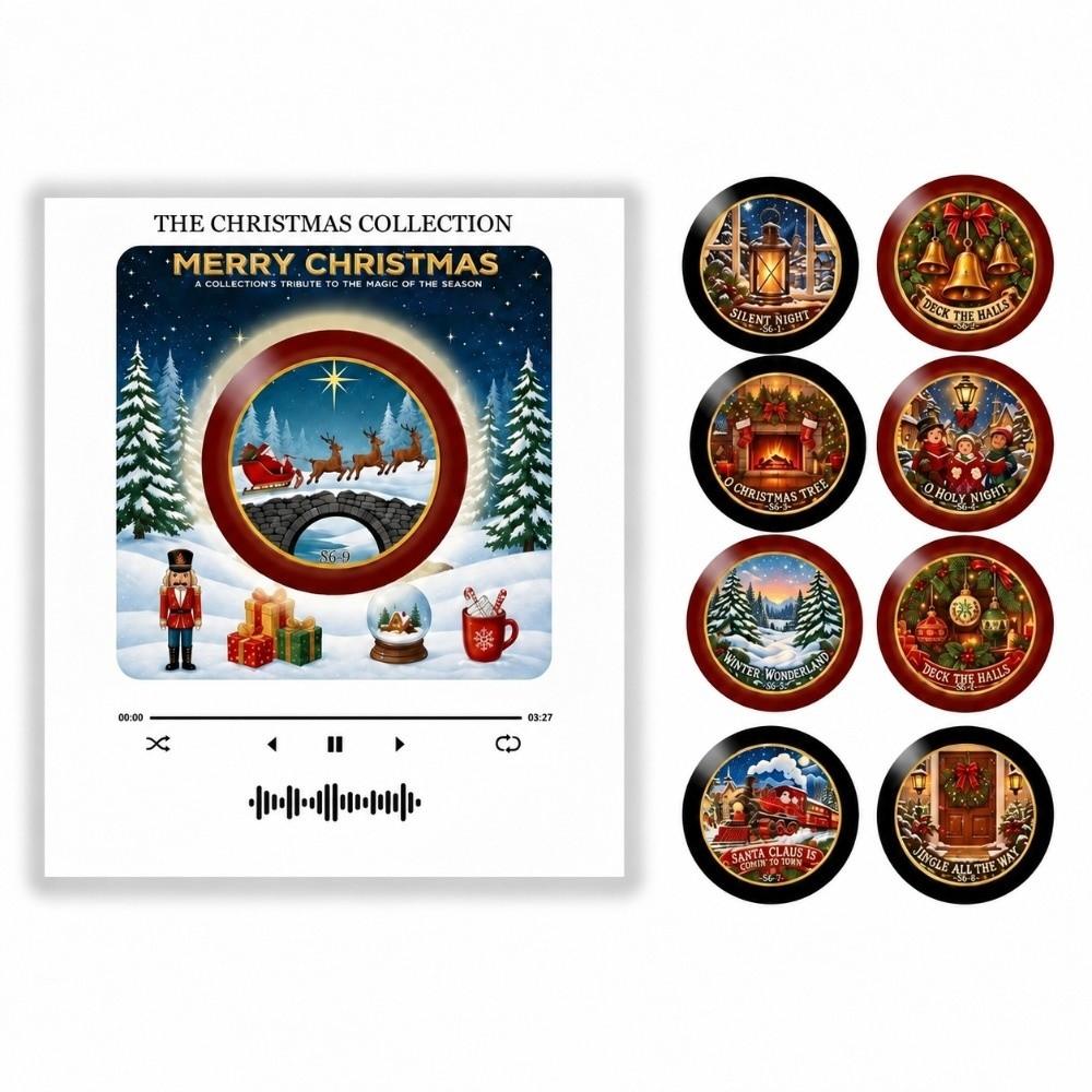 Christmas Mini Vinyl Record Music Player Christmas Music Box Holiday Home Decor