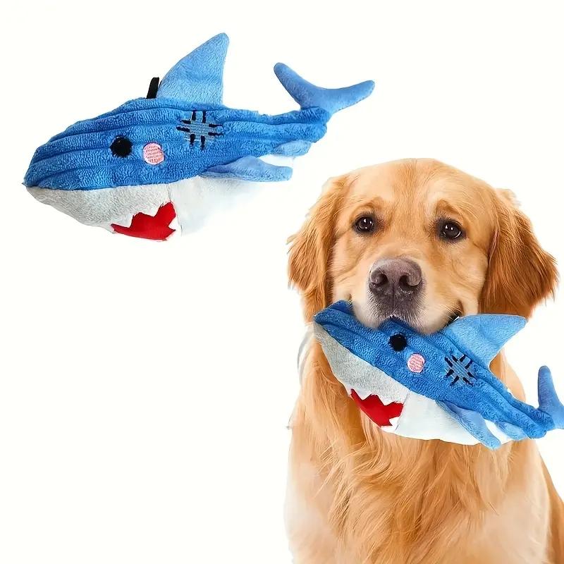 Plush Dog Toy Crab Shark Seahorse Bite Resistant Squeaky Toys Corduroy Dog Toys for  Dogs Puppy Pets Training Accessories