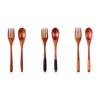 Travel Handmade Portable Cloth Bag Wooden Natural Spoon Fork Cutlery Set Tea Scoops