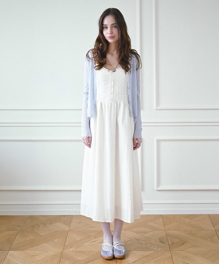 Cool Kitten Cotton Lovely Lace Button Dress 2 Colors