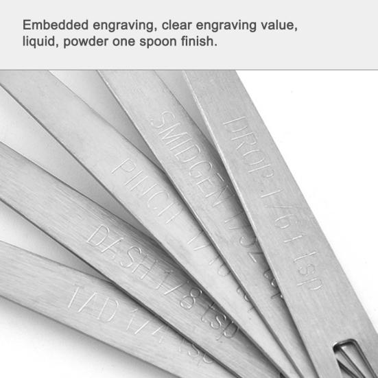 5Pcs/Set Stainless Spoons Kitchen Steel Seasoning Measuring Tool Baking Cooking