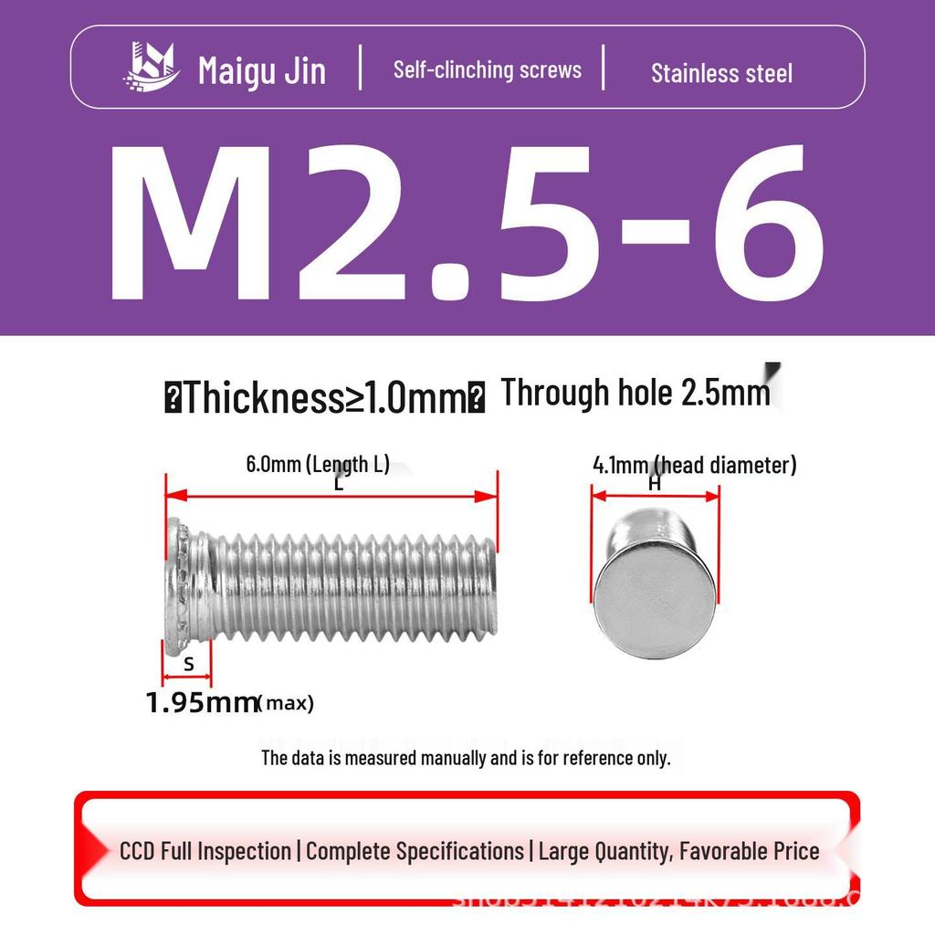 304 Stainless Steel Pressure Plate Cylindrical Head Rivet Screw (FHS-M2 M2.5 M3 M4 M5 M6 M8 M10)