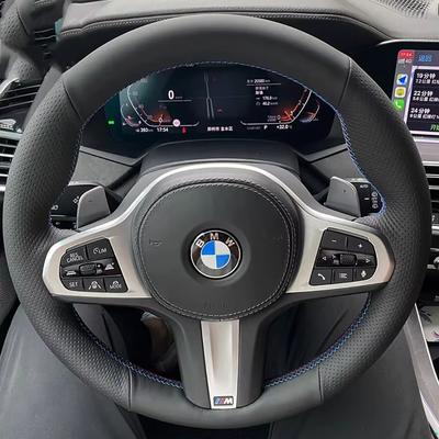 Pokrowiec na kierownicę samochodową pleciony z prawdziwej skóry do BMW M Sport G30 G31 G32 G20 G21 G14 G15 G16 X3 G01 X4 G02 X5 G05