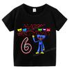 H-wuggys Kids Number T Shirt Poppys Playing Time Birthday Tees Shirt Cartoon Anime Game Boy Girl Clothes Summer Baby Cotton Tops
