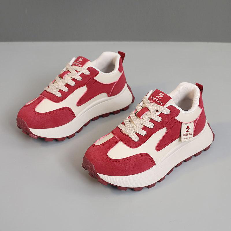 YBF New Breathable Spring and Autumn Wear-resistant Casual Thin-soled Heightening College Board Shoes