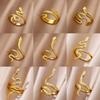 Retro Titanium Steel Ring Female Golden Snake Versatile Simple Hip Hop Personality Open Snake Hot Selling Trend