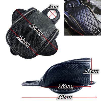 Zwart krokodilpatroon PU leer oliebrandstoftank reistas motorfiets waterdicht magnetisch voor Harley 883
