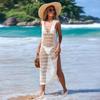 New Suspender Dress Side Split Long Hollow Bikini Outer Blouse Beach Skirt
