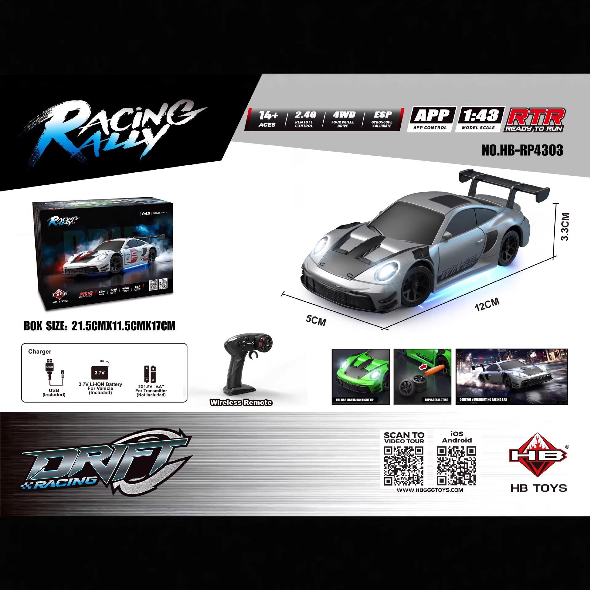 

Mini Desktop Drifting Car 1:43 Full Proportion Four-Wheel Drive High-Speed Car Remote Control Toy Car Rc Car