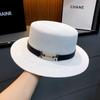 New French Flat Top Straw Hat Design Temperament Sunscreen Hat Summer Beach Hat for Summer Trips