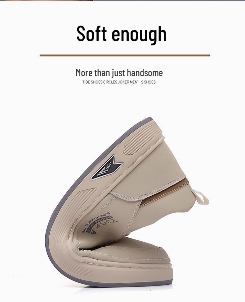 Men's Casual Genuine Leather Non-Slip Breathable Board Shoes