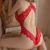 Sexy Crotchless Lingerie Women Hollow Out Sex Bodysuit Erotic Costumes Lace Babydoll Dress Deep V Underwear Open Crotch Pajamas