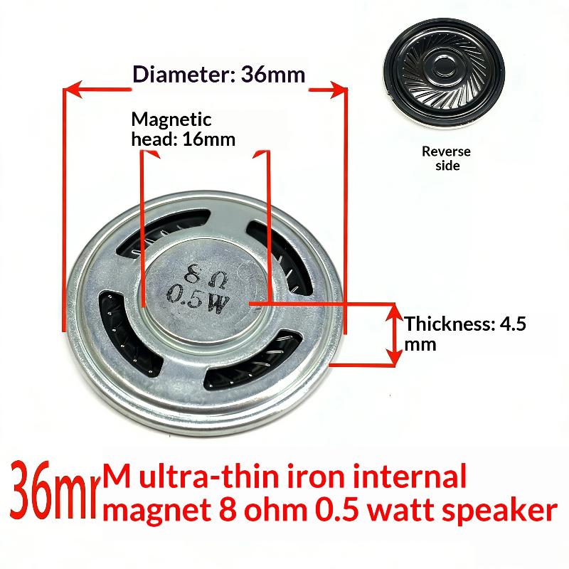 1Pcs Diameter 30Mm 32Mm 36Mm 40Mm 45Mm 50Mm 57Mm Loudspeaker 0.5W 8 Ohm Ultra-Thin Horn Speaker A5