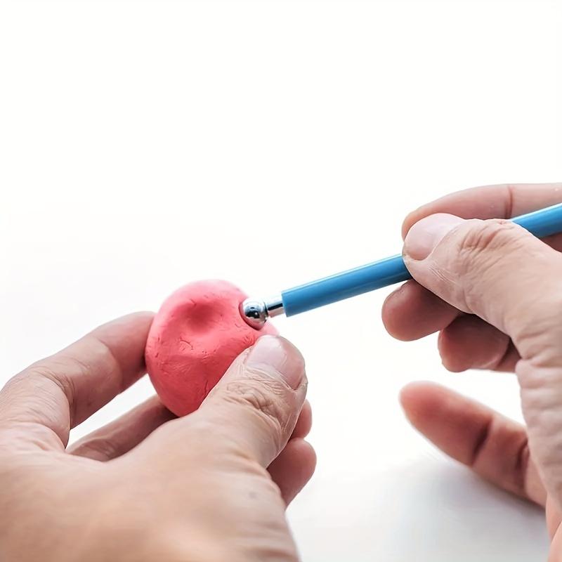 Set 4 buc. de Unelte Ceramice pentru Lut Moale, Plastic, Unelte Auxiliare pentru Lut, Stilou cu Puncte, Sculptură, Batoane pentru Embosare, Multifuncțional pentru Începători