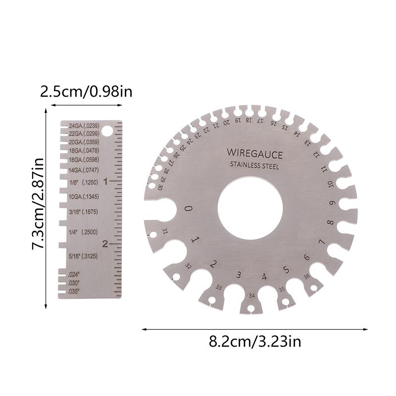 0-36 Round AWG SWG Wire Gauge Thickness Ruler Gauge Diameter Stainless Steel Measurer Tool Welding Inspection Wire Gauge