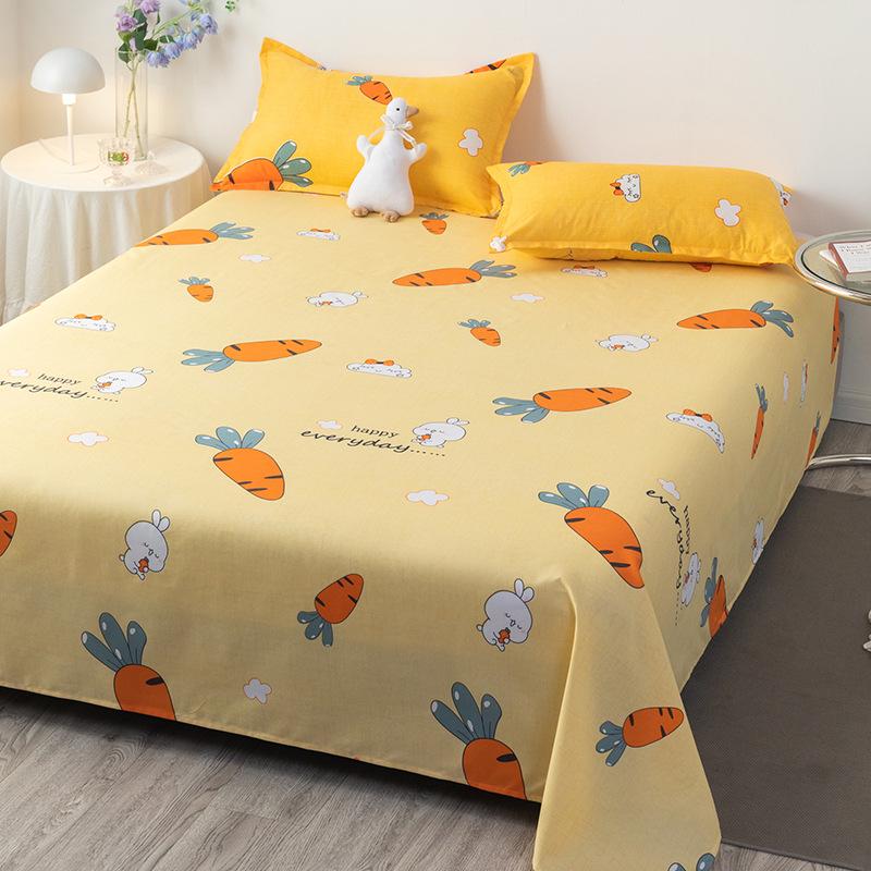 Winter Single Bed Sheet and Quilt Cover Set - 1.5m, Washed Cotton, Includes Pillowcase, Dormitory Style