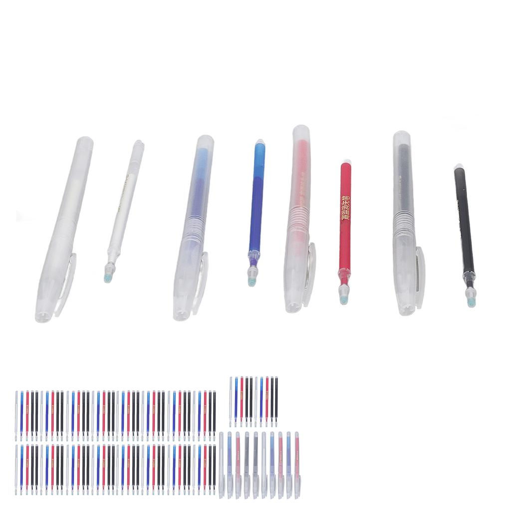 100Pcs Heat Erase Pens Erasable Smoother Writing Various Colors Fabric Marking Pens with 10 Pen