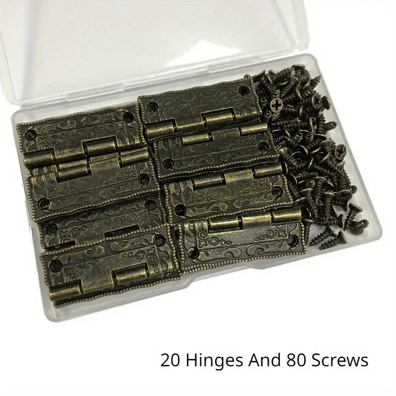 

100pcs /Pack Antique Bronze Hinges for Cabinet Doors Drawer Decoration Vintage Hinges for Jewelry Boxes Furniture Hardware