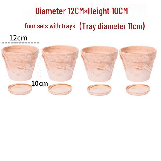 Nordic Style Macchiato Terracotta Flower Pot - Large, Breathable Red Clay with Kiln-Changed Color