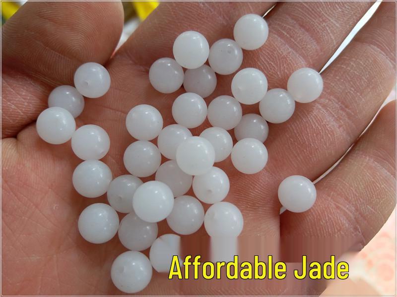 Ten Thousand Xinjiang White Jade Half-Drilled Beads for DIY Jewelry Accessories