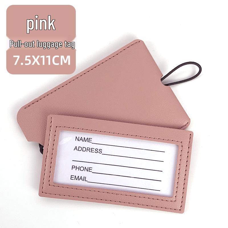 Metal Buckle Boarding Pass and PU Leather Luggage Tag with Hot Stamped Paper Card