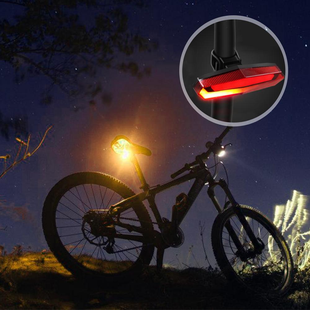Remote Bicycles Tail Light Turn Signals Smart Waterproof Bicycles Remote Control Rechargeable Taillight 5 Modes Ultra Bright