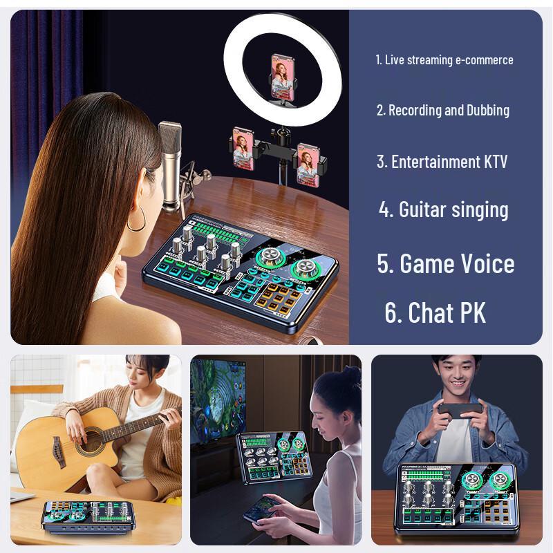 Professional Live Stream Sound Card & Microphone Set