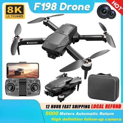2025 Nový F198 Dron 8k Duální Kamera WIFI FPV HD Letecké Snímkování Širokoúhlý Bezkomutátorový Dálkové Ovládání Skládací Kvadrokoptéra Hračka Dárek