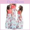 Elegant Floral Holiday Maxi Dress Family Matching For Mom And Daughter