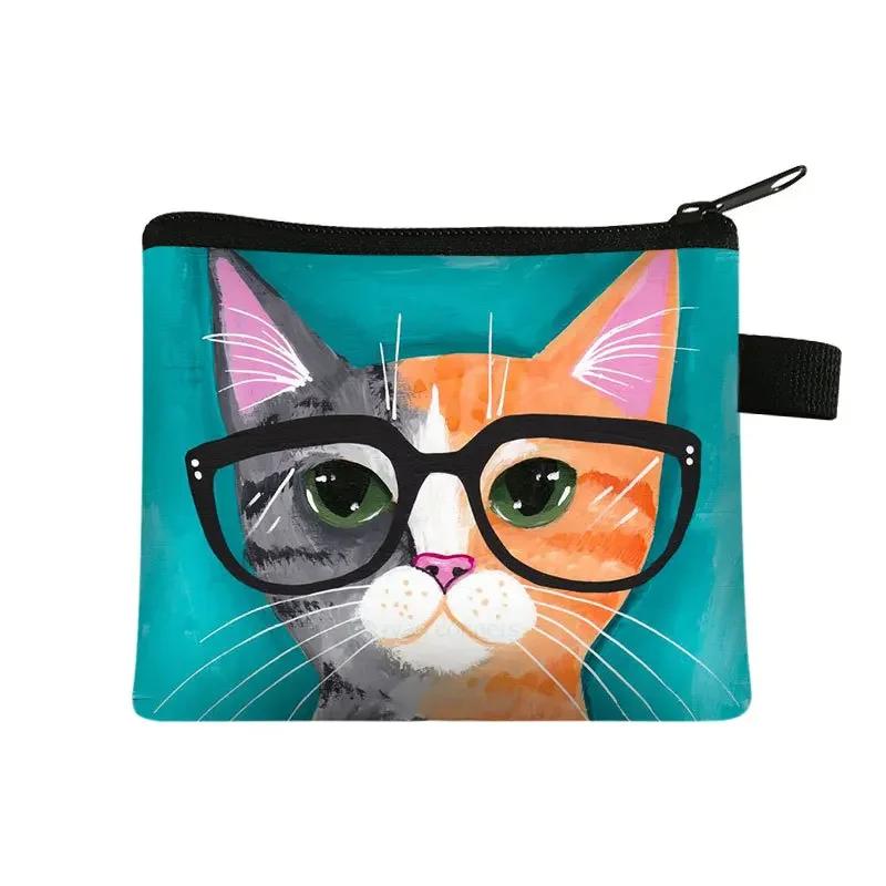 Cute Cartoon Cat Card Holder Coin Purse Change Purses Small Wallets Women Clutch Zipper Coins Bag Pouch Cat Kids Mini Wallet