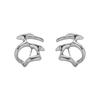 Irregular Liquid Hollow Metal Copper Color Stud Earring for Women Simple Temperament Personality Zircon Girl Gift