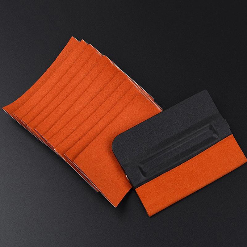 

10Pcs 5×10Cm Suede Felt Cloth For 10Cm Card Squeegee Vinyl Car Wrap Window Tint Scraper Tool Replaceable No Scratch Edge Protect onesize