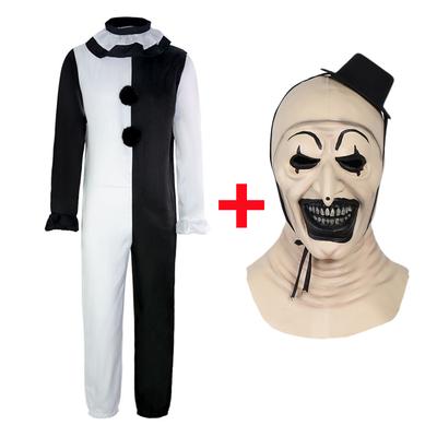 Terrifier Art kostium klauna maska kostium Cosplay Horror zła czapka jokera maski lateksowe kombinezon Halloween karnawał rekwizyty na przyjęcia