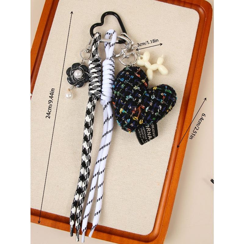 Fashion ins fabric girl love bow woven rope high-end bag hanging pendant wind bag pendant