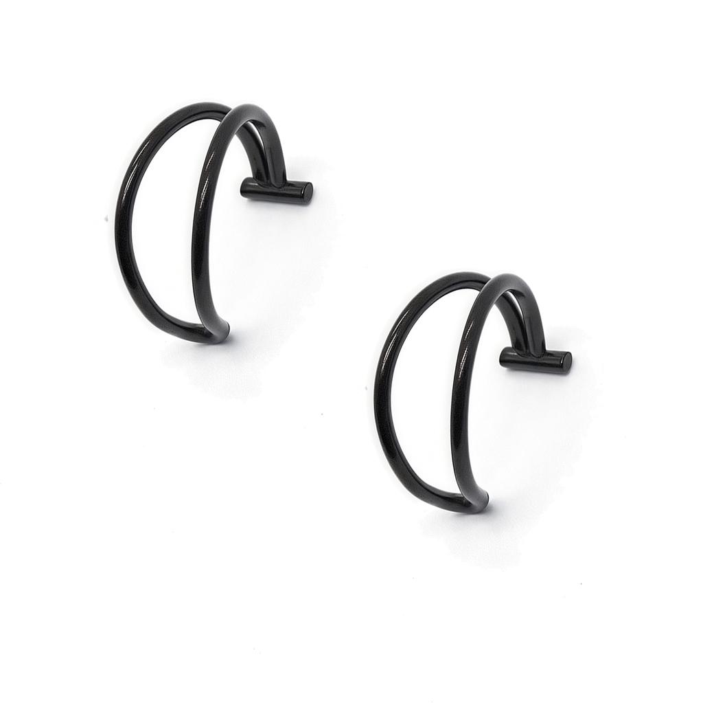 2PCS Trendy 10mm Stainless Steel Punk Clip On Fake Piercing Nose Wrap Lip Rings Unisex Nose Ring Women Men Tusk Body Jewelry
