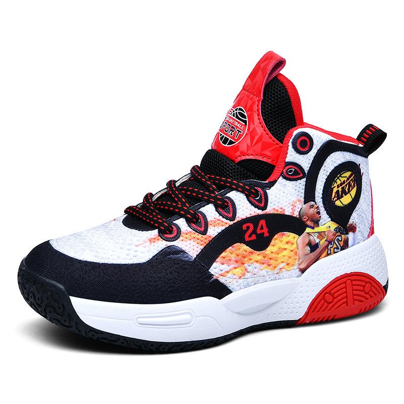 

Basketball shoes new leather rotating buckle classmates youth basketball shoes sports shoes parent-child actual combat sports shoes 31