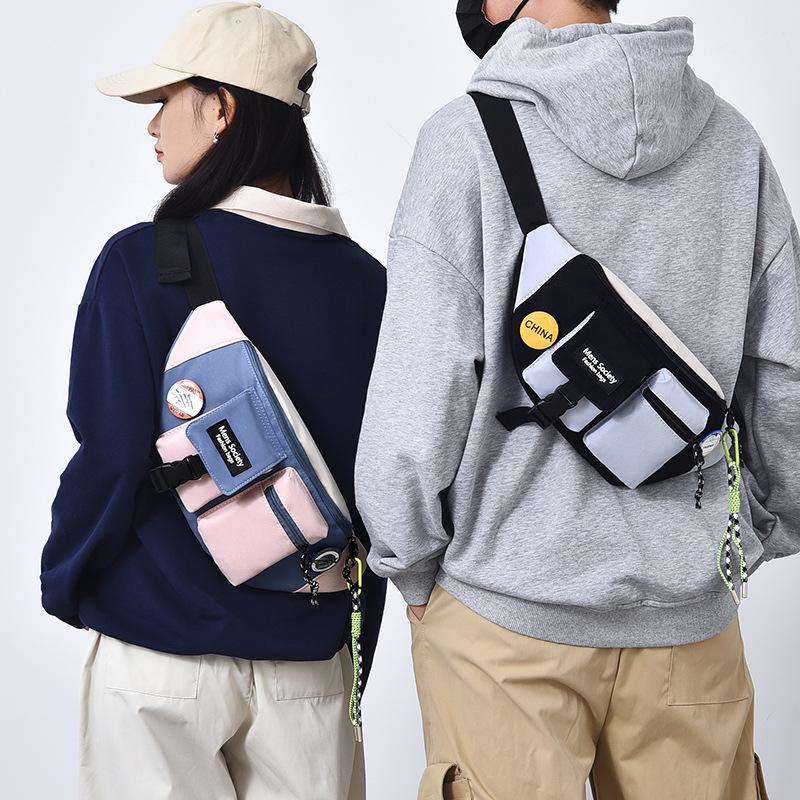 Men's Ultra-Light Canvas Crossbody Sports Bag: Casual, Large-Capacity, Weight-Reducing Chest Bag for Boys