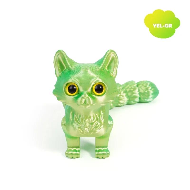 Creative 3d Printing Cute Cartoon Kitten Shape Luminous Color Ornaments Suitable For Home Office Desktop Decoration