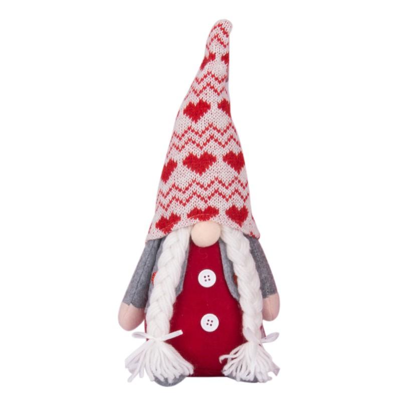 Valentine's Day Glitter Gnome Plush Elf Decorations Mr and Mrs Handmade Scandinavian Tomte for Valentine's Day Home Decoration