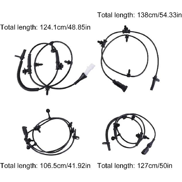 ABS Wheel Speed Sensor Fit for 2011-2013 for Ford Edge 2011-2013 2015 for Lincoln MKX Rear Left Rear Right Front Left Front Right 4pcs ABS Sensors
