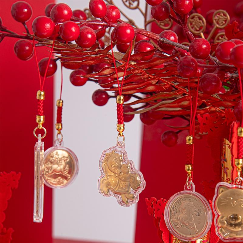 Horse Year Zodiac Pendant Spring Festival Golden Horse Chinese Knot Tassel Ornaments Car Hanging Decoration Keychain Gift