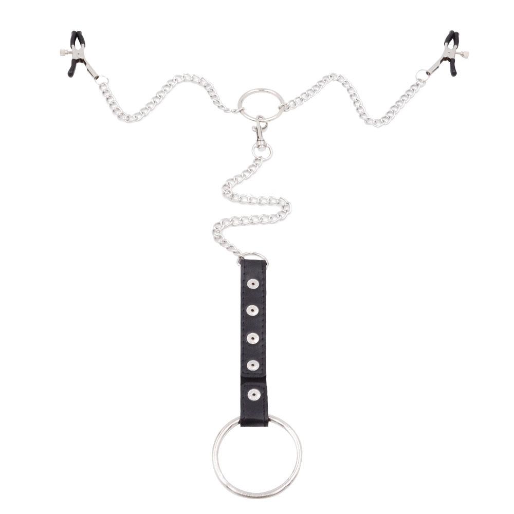 SM Props Men's Nipple Clamp Penis Ring JJ Ring Sperm Lock Delayed Training Adult Sex Products Alternative Sex Toys