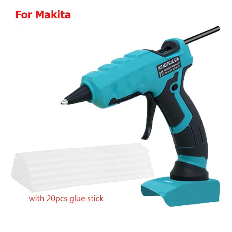 50W Cordless Glue Gun For Makita DEWALT Milwaukee 18V Battery With 20pc 7mm Glue Sticks Electric Repair Tool