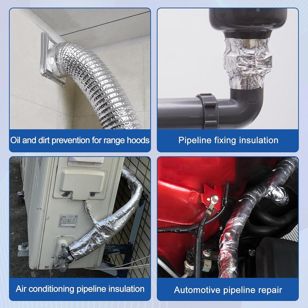 Högtemperaturbeständig aluminiumfolietejp Kökspipsreparationstejp Självhäftande tätande folie Värmeisolering Läckagesäker tejp
