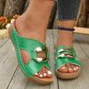 Metal Decoration Platform Slippers for Women 2025 Summer Lightweight Wedge Sandals Woman Plus Size Comfort Non Slip Beach Slides