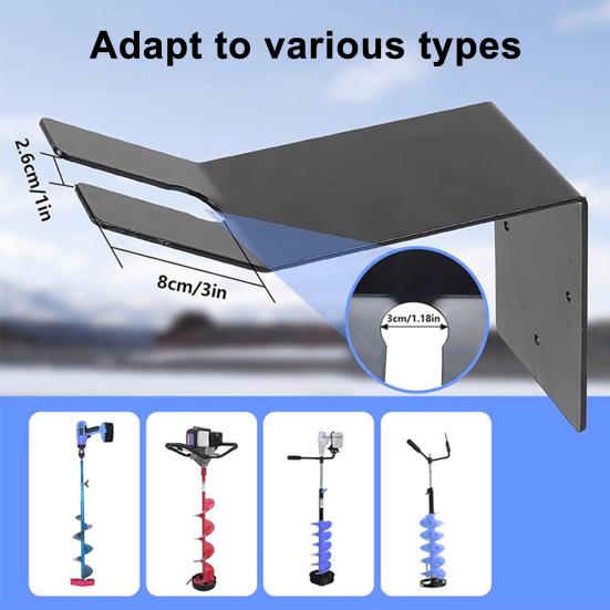 Ice Auger Wall Mount Heavy-Duty Ice Fishing Auger Holder Stainless Steel Auger Storage Bracket with Expansion Screws for Easy Assembly